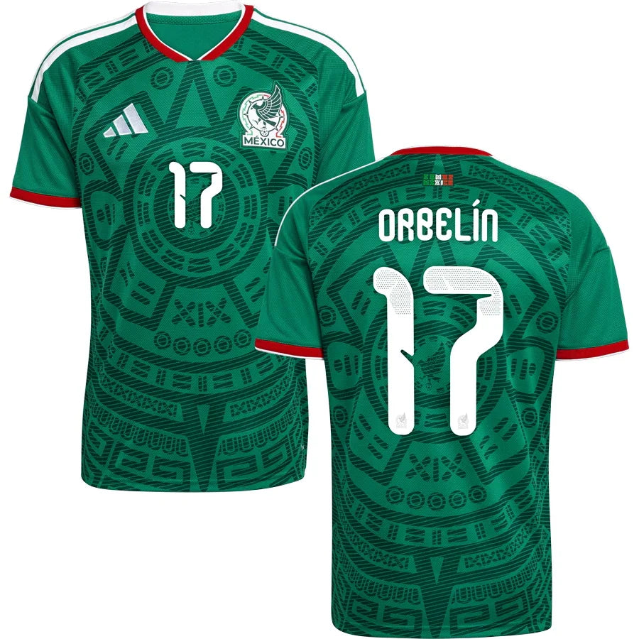 Mexico Orbelín Pineda 17 Home Soccer Jersey World Cup 2026