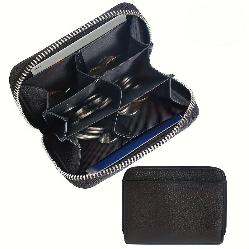 New Simple PU Leather Women Men Coin Purse Zipper Mini Wallets Portable Multi-coin Slots Money Bag Card Holder Short Purse