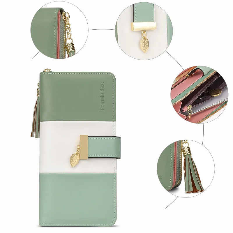 Pomelo Best Wallet Women RFID Blocking Cute Purses for Women 2026 Equipped with Multiple Card Slots And Phone Compartments Purse