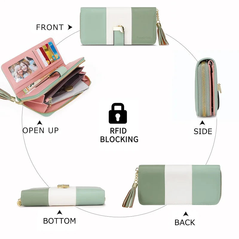 Pomelo Best Wallet Women RFID Blocking Cute Purses for Women 2026 Equipped with Multiple Card Slots And Phone Compartments Purse