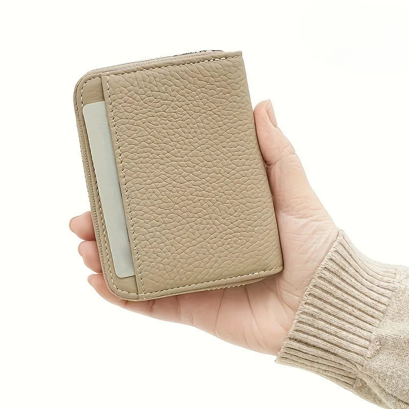 New Simple PU Leather Women Men Coin Purse Zipper Mini Wallets Portable Multi-coin Slots Money Bag Card Holder Short Purse